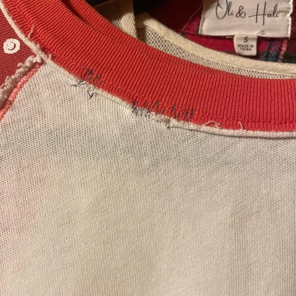 We The Free Patchwork Raglan Tee - Red, Blue, White - Picture 3 of 5